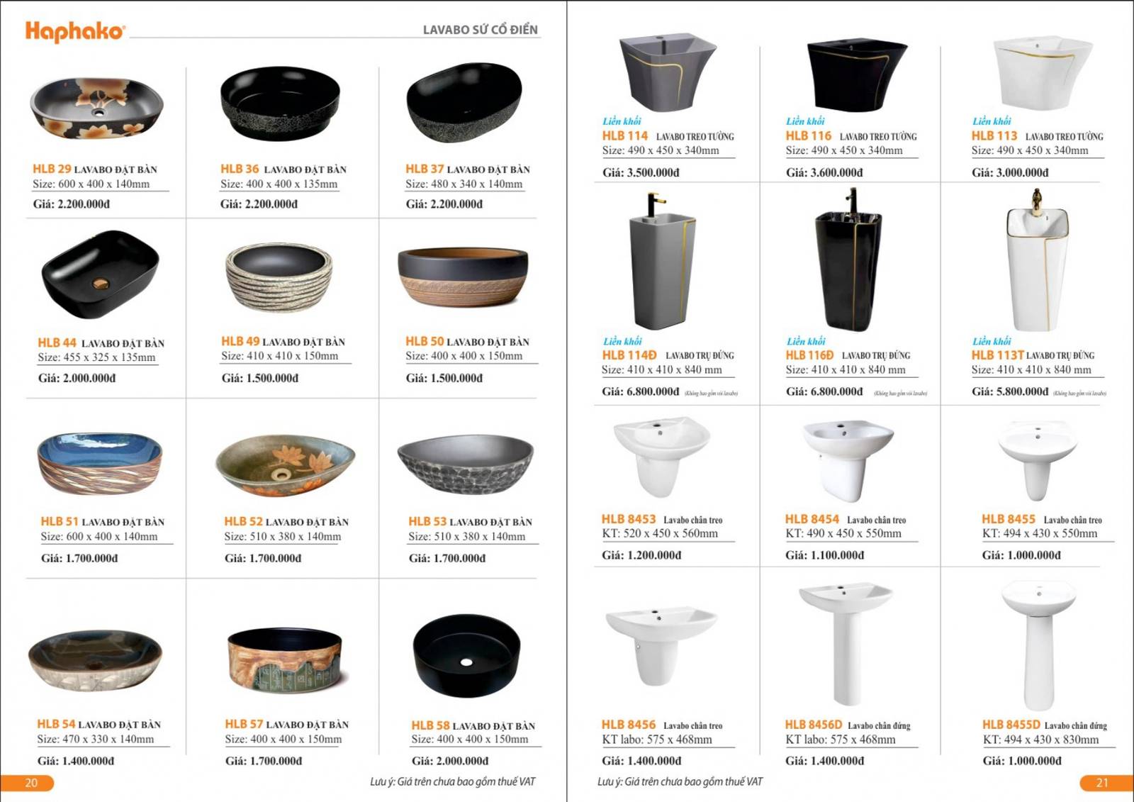 Thiết bị vệ sinh HAPHAKO Bảng giá và Catalogue mới nhất 2024 /Page 11